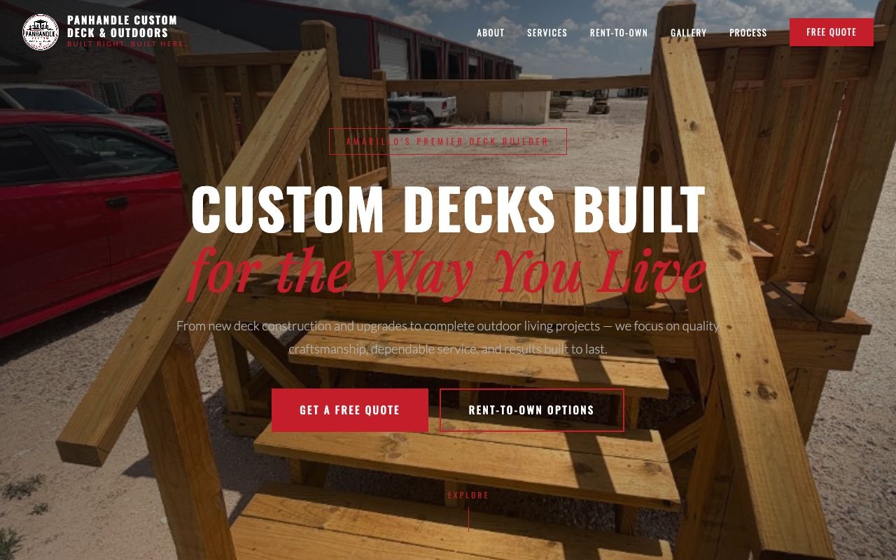 Panhandle Deck and Outdoors website